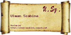 Ulman Szabina névjegykártya