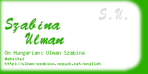 szabina ulman business card